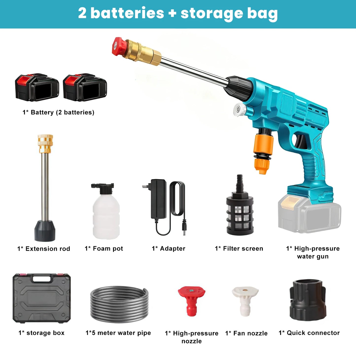 Myjka 300W 30BAR Makita 18V - Cordless High Pressure Cleaner Spray Water Gun Garden Wash Machine