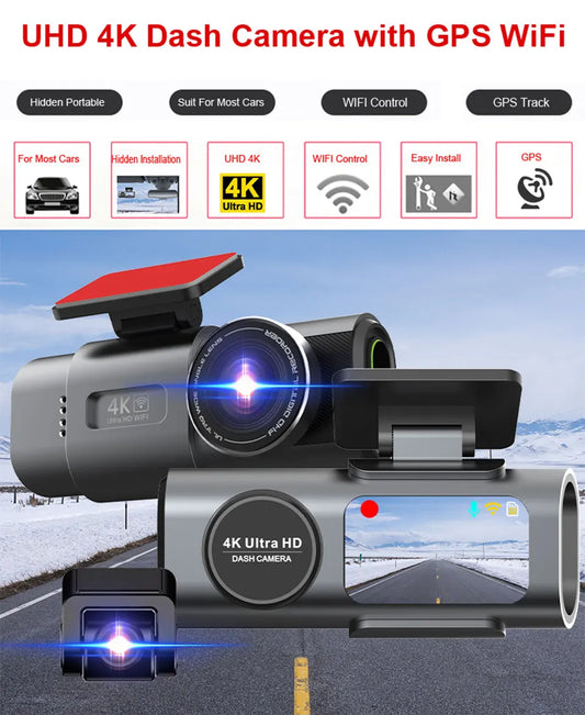 Kamera Samochodowa Dash Cam 4K UHD - DVR Night Vision WiFi GPS Parking 24H