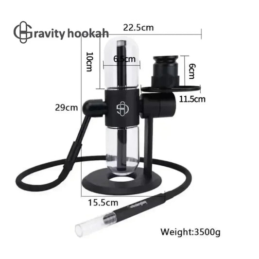 Fajka Grawitacyjna 11.4″ Metal - Podwójna Hookah Shisha z Torbą