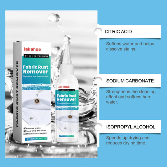 Fabric Rust Remover 100ml - Stain Cleaner for Clothes, Oil, Coffee & Water Stains - Laundry Detergent for Fresh & Old Stains