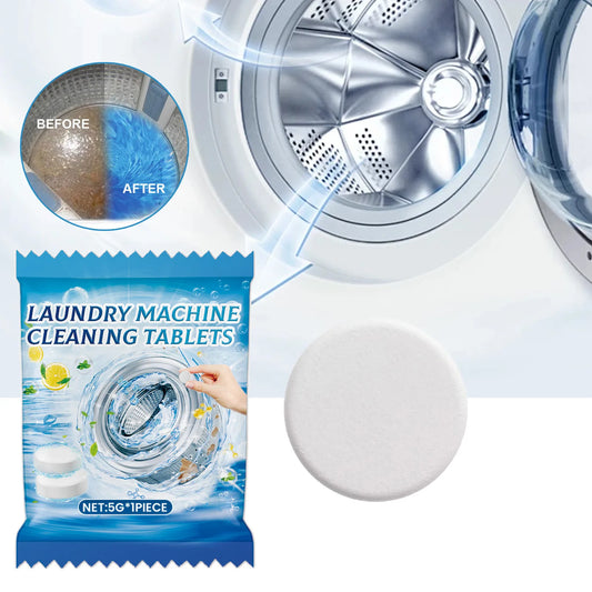 5g Washing Machine Cleaner Tablets, Effervescent Deep Cleaning & Deodorizing for Front/Top Load Washers, Removes Dirt & Odors