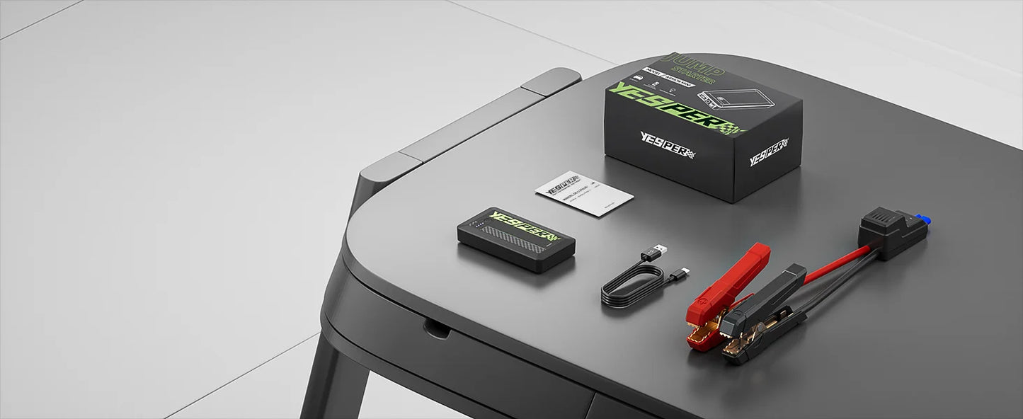 YESPER Rozrusznik Samochodowy 1200A - Mini Przenośny Booster do Uruchamiania Auta