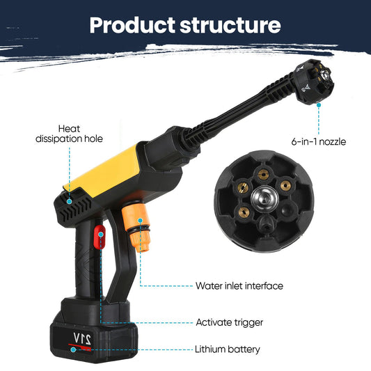 Myjka Ciśnieniowa Bezprzewodowa 200Bar 6w1 - Kompatybilna z Makita 18V