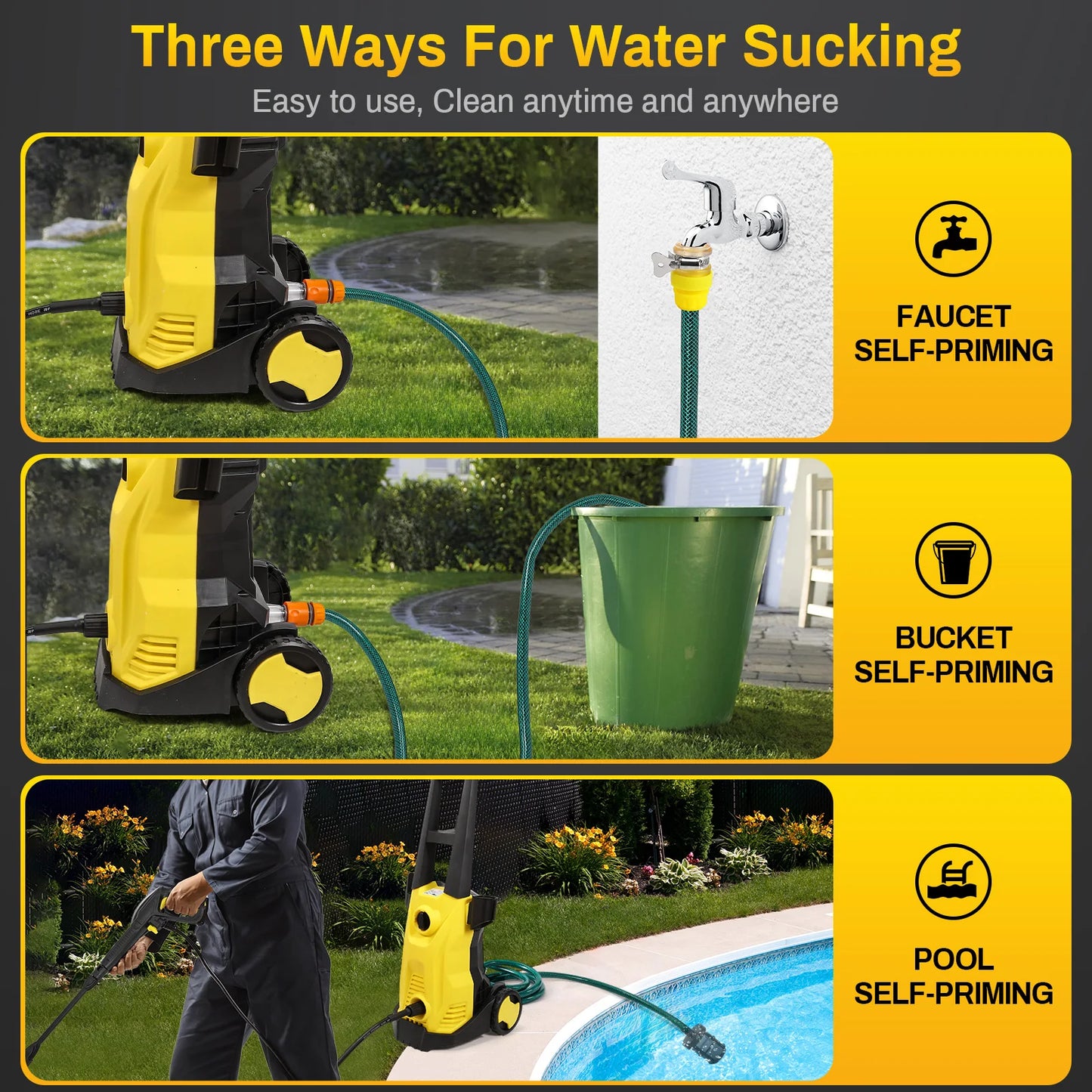 Myjka 150Bar 1500W Household - High Pressure Cleaner Car Washers Garden Washing Water Gun Watering