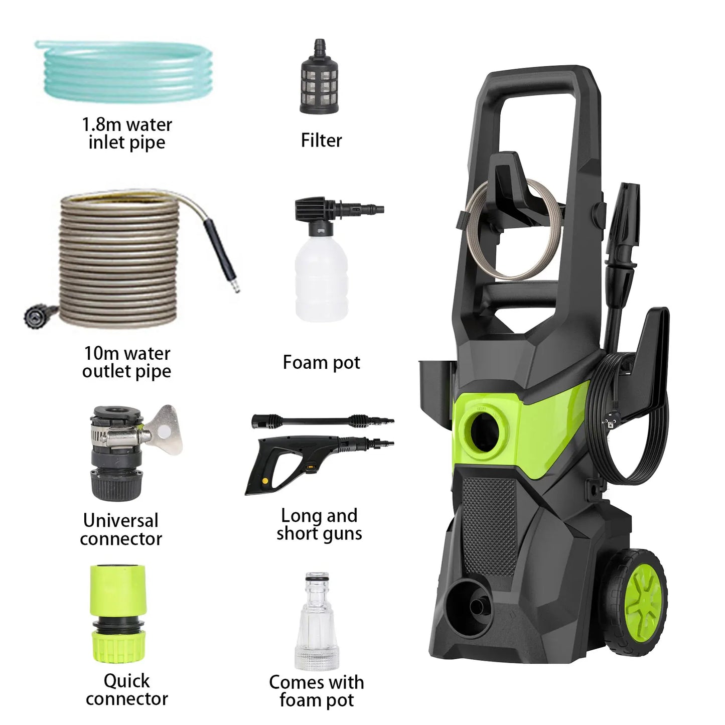 Myjka 135Bar 1500W Electric - High Pressure Washer Car Garden Washing Water Spray Gun High-Power Pump