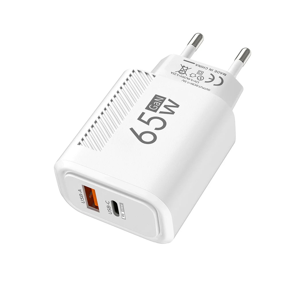 Ładowarka 65W USB-C PD Fast Charging - Szybka iPhone Samsung Xiaomi EU/US