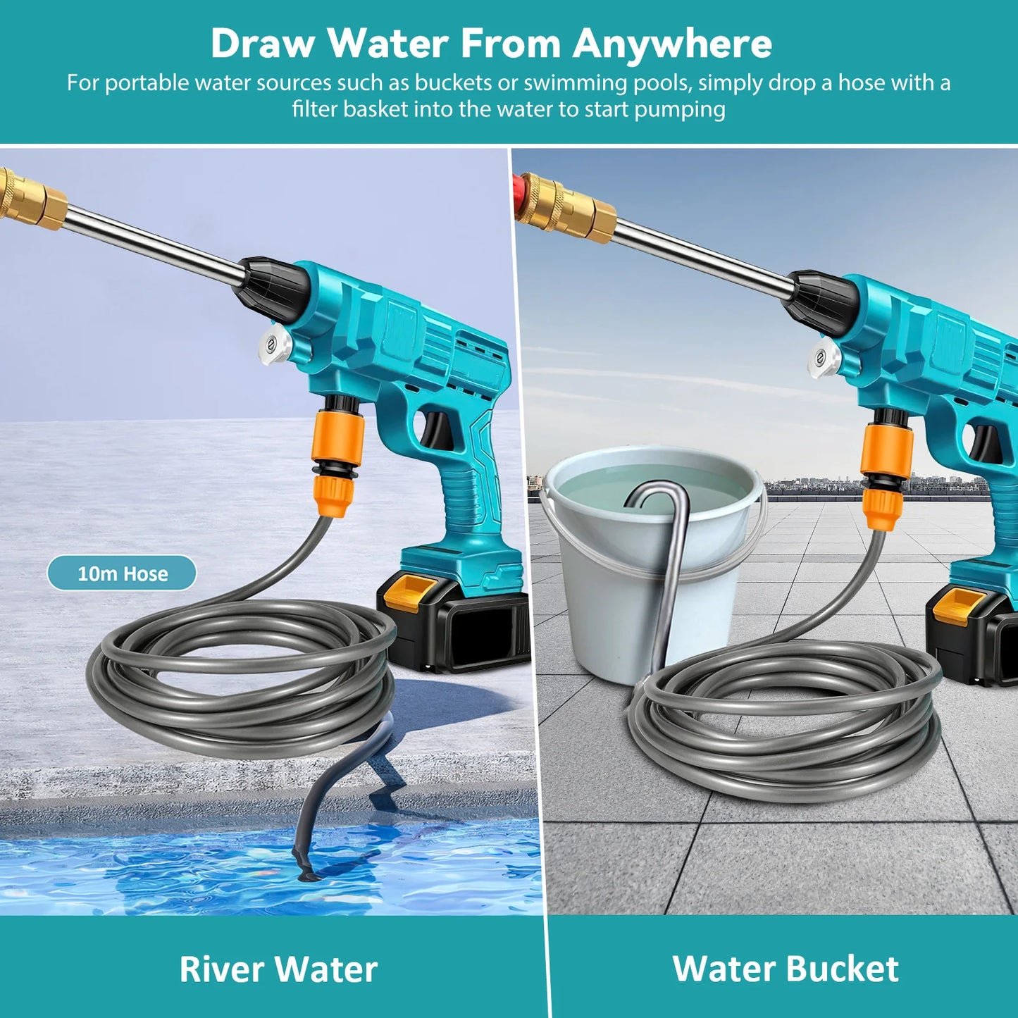 300W 30BAR Cordless High Pressure Cleaner Washer Spray Water Gun Garden Wash Water Cleaning Machine for Makita 18V Battery