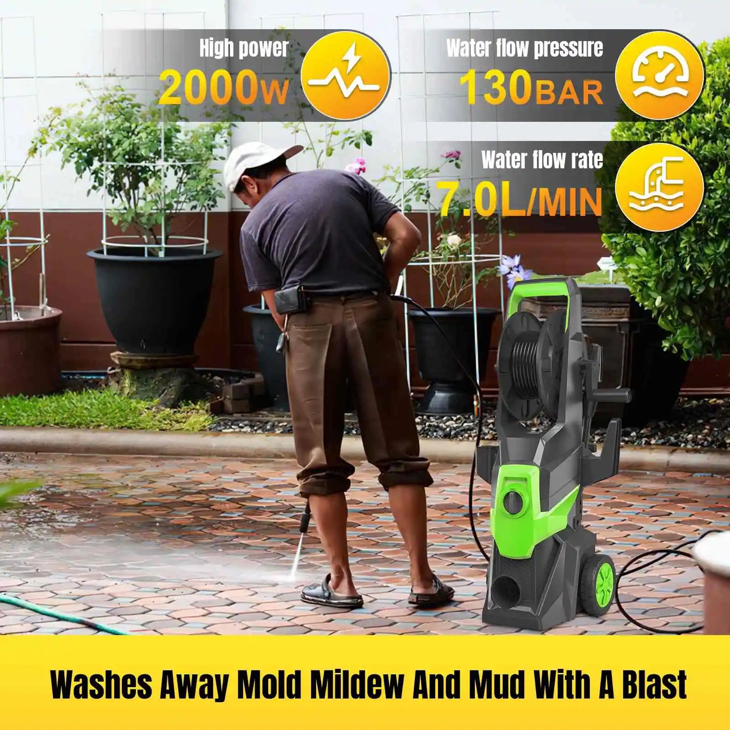 Myjka 150Bar 1500W Household - High Pressure Cleaner Car Washers Garden Washing Water Gun Watering