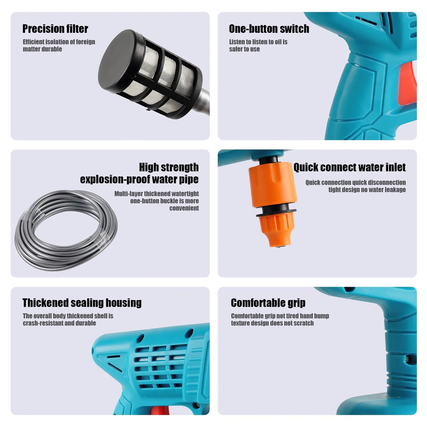 300W 30BAR Cordless High Pressure Cleaner Washer Spray Water Gun Garden Wash Water Cleaning Machine for Makita 18V Battery