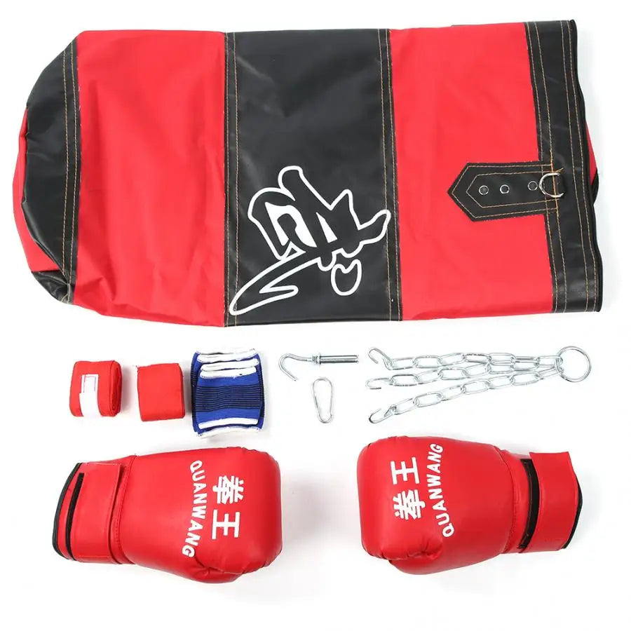 Worek Bokserski 60/80/100cm - Treningowy Punching Bag z Rękawicami do Karate Taekwondo MMA
