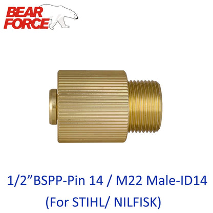 Adapter Myjki 1/2 BSPP M22 Male - High Pressure Washer Connector dla STIHL NILFISK