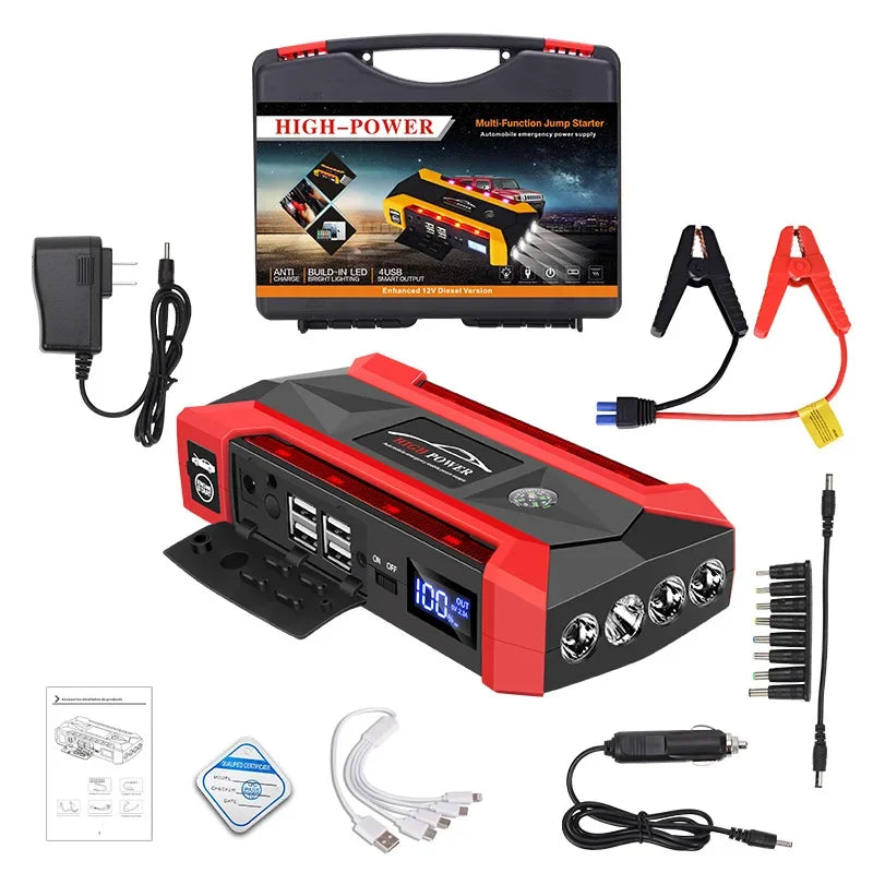 Rozrusznik 30000mAh Przenośny - Jump Starter 12V Benzyna Diesel Powerbank Awaryjny