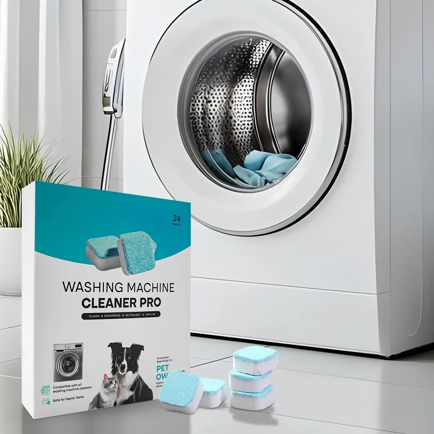 24Pcs Washing Machine Cleaner Powerful Descaling and Deodorizing Effervescent Tablets Domestic Cleaning For Machines Tank Home