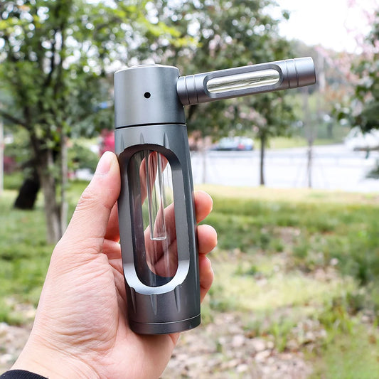 Przenośna Fajka do Palenia - Aluminium i Szkło Hookah Shisha Zestaw Metalowy