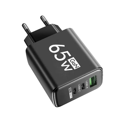 Ładowarka 65W GaN USB Type-C PD QC3.0 - Szybka z Kablem iPhone Samsung Xiaomi