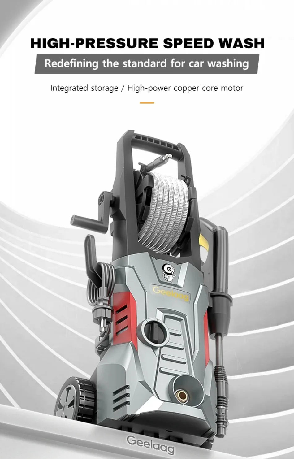 Myjka YOHON 1600W - High Pressure Speed Wash Machine Induction Motor Multi Water Source Car Cleaning