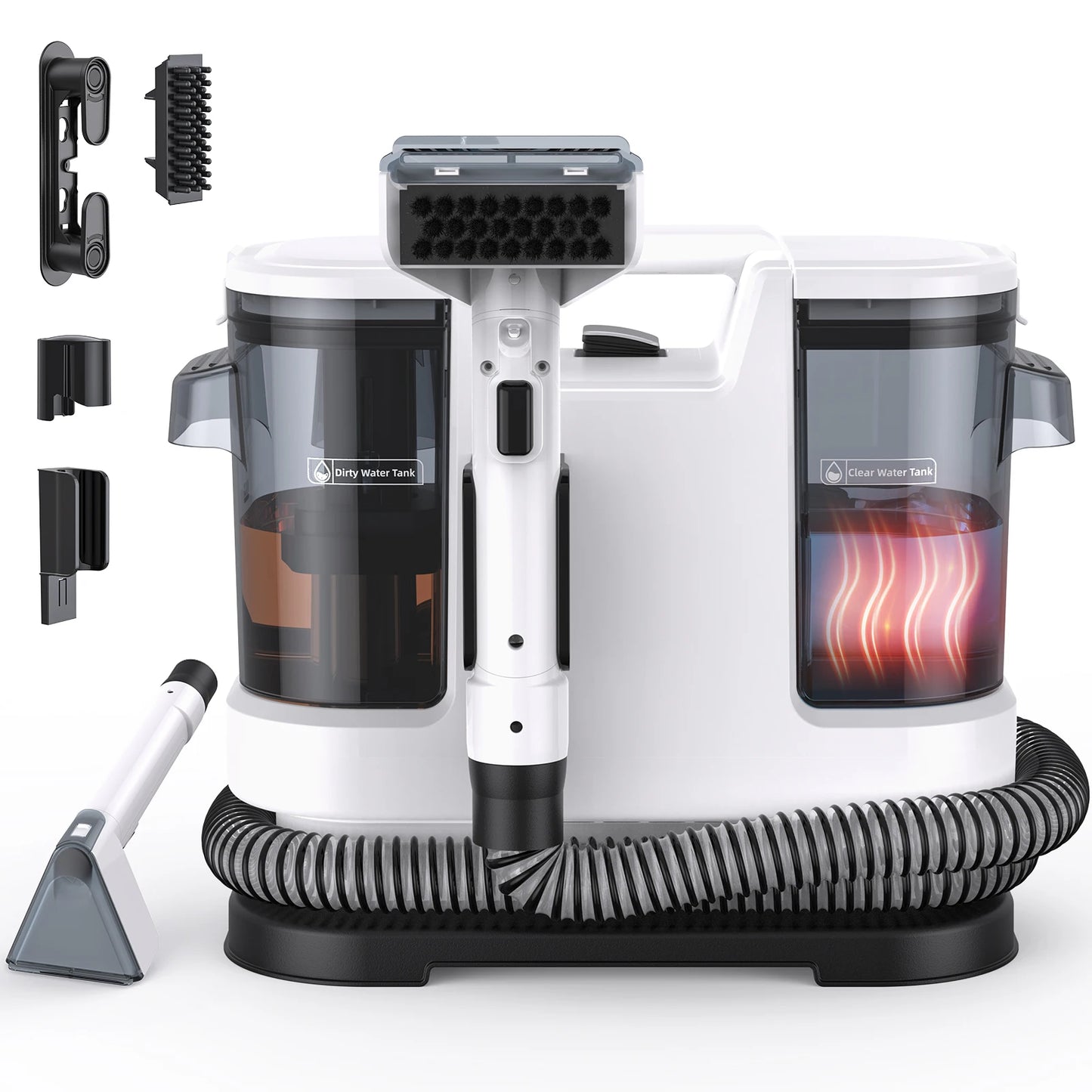 Lubluelu V8 Myjący Odkurzacz Dywanów 800W - Gorąca Woda 60°C, Silne Ssanie 15kPa