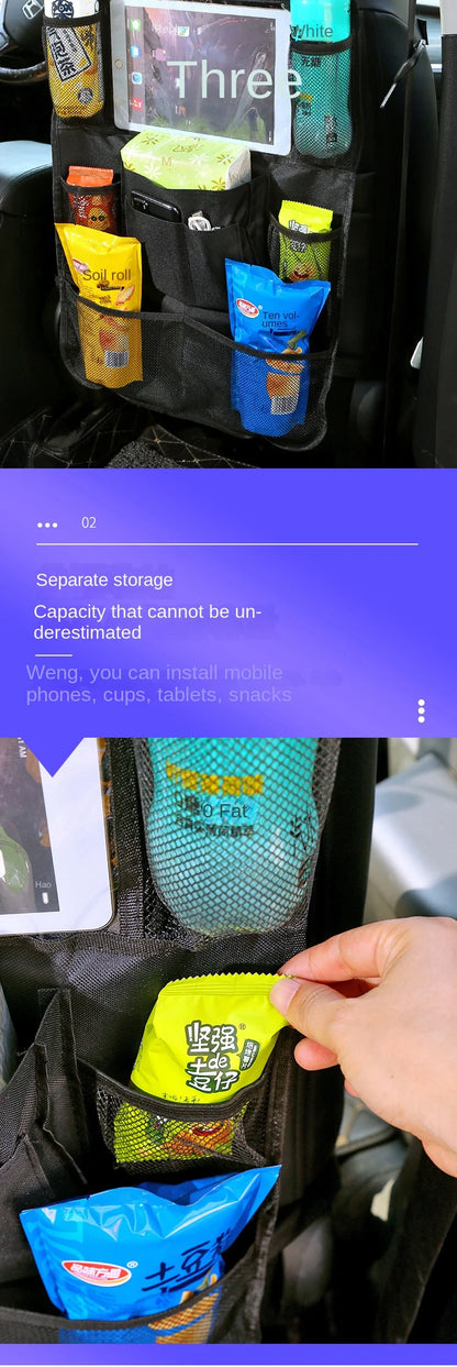 Organizer na Tylne Siedzenie Samochodu z Uchwytem na Tablet - Ochrona Fotela i Kieszenie