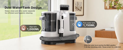 Lubluelu V8 Myjący Odkurzacz Dywanów 800W - Gorąca Woda 60°C, Silne Ssanie 15kPa