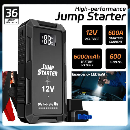 Rozrusznik Awaryjny 12V 6000mAh - Przenośny Powerbank z Oświetleniem