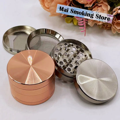 Metalowy Młynek do Ziół i Przypraw 4-Warstwowy - Ręczny Grinder 40/50mm ze Stopu Cynku