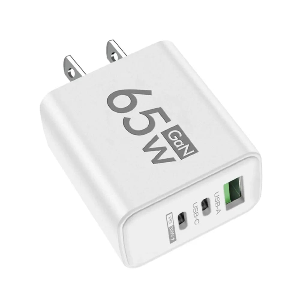 Ładowarka 65W GaN USB Type-C PD QC3.0 - Szybka z Kablem iPhone Samsung Xiaomi