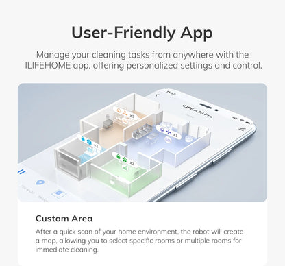 Robot Sprzątający ILIFE A30 PRO - 5000Pa Mop Odkurzacz Samoopróżniający 60 Dni