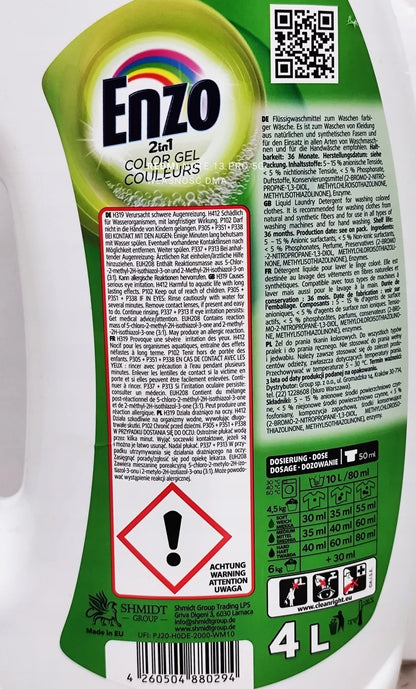 Deluxe Enzo Washing Gel Color + Universal 2 in 1 2x4L
