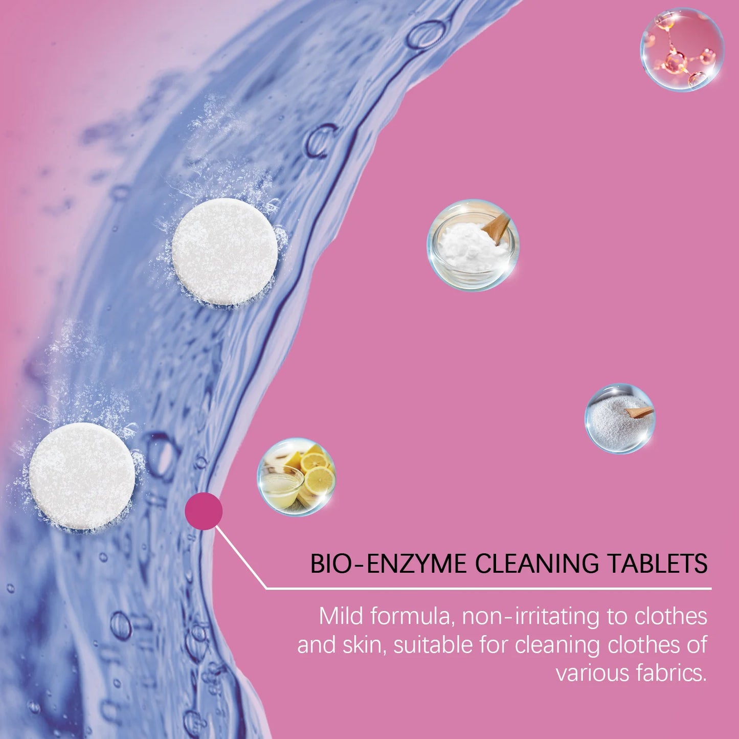 Jakehoe Clothing Stain Remover Effervescent Tablets for Household Clothing Stain Remover, Fragrance Retention, and Cleaning