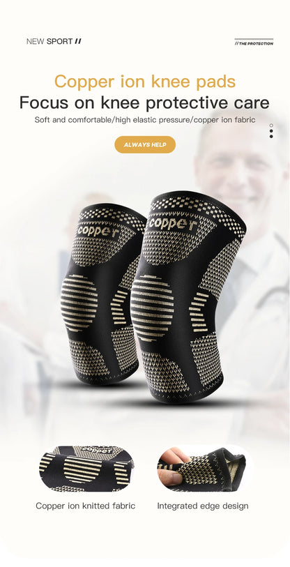 Opaska na Kolano z Miedzią - Stabilizator Kolana Kompresyjny na Ból Stawów i Artretyzm