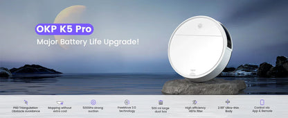 Robot Odkurzający OKP K5P 500Pa WiFi - Samoładujący