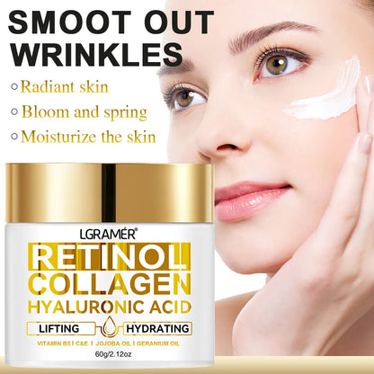 Krem do Twarzy z Retinolem LGRAMER - Anti-Aging z Kolagenem i Kwasem Hialuronowym 30/60g