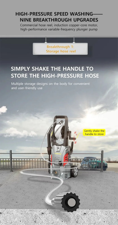 YOHON High Pressure Speed Wash Machine 1600W Induction Motor Multi - Water Source Car Cleaning Powerful Washer 3–7 Days Delivery