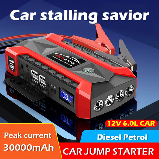 Rozrusznik 30000mAh Przenośny - Jump Starter 12V Benzyna Diesel Powerbank Awaryjny