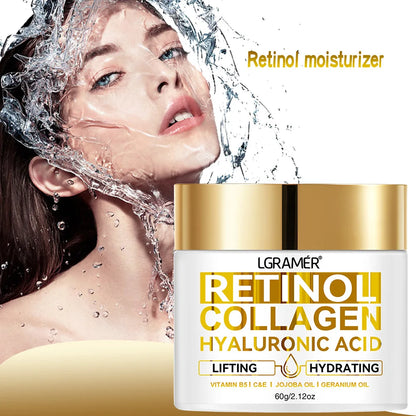 Krem do Twarzy z Retinolem LGRAMER - Anti-Aging z Kolagenem i Kwasem Hialuronowym 30/60g