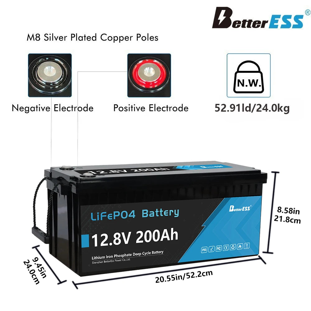 Bateria LiFePO4 12V/24V 100-400Ah - Litowa z BMS do Kamperów i Łodzi