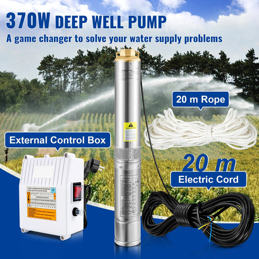 Pompa Głębinowa SucceBuy 370W/550W/750W/1100W - Stal Nierdzewna Deep Well Submersible