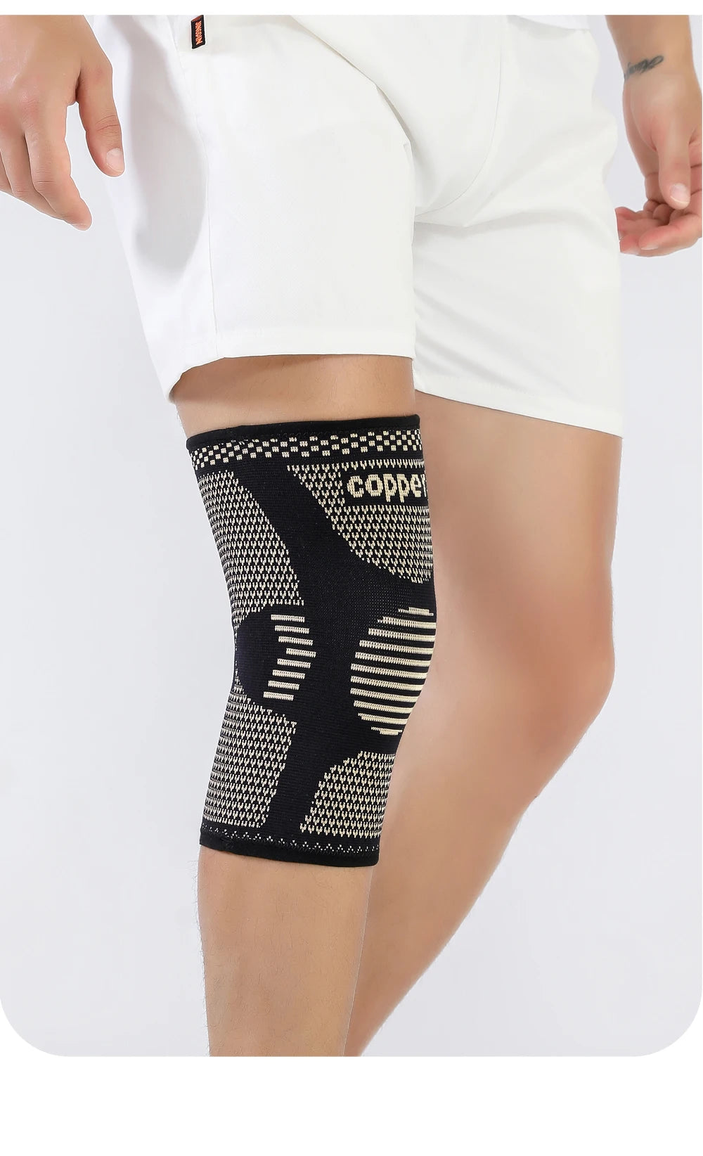 Opaska na Kolano z Miedzią - Stabilizator Kolana Kompresyjny na Ból Stawów i Artretyzm