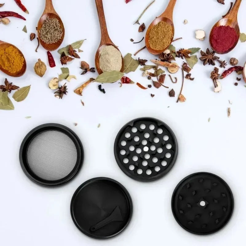 Metalowy Młynek do Ziół i Przypraw 4-Warstwowy - Ręczny Grinder 40/50mm ze Stopu Cynku