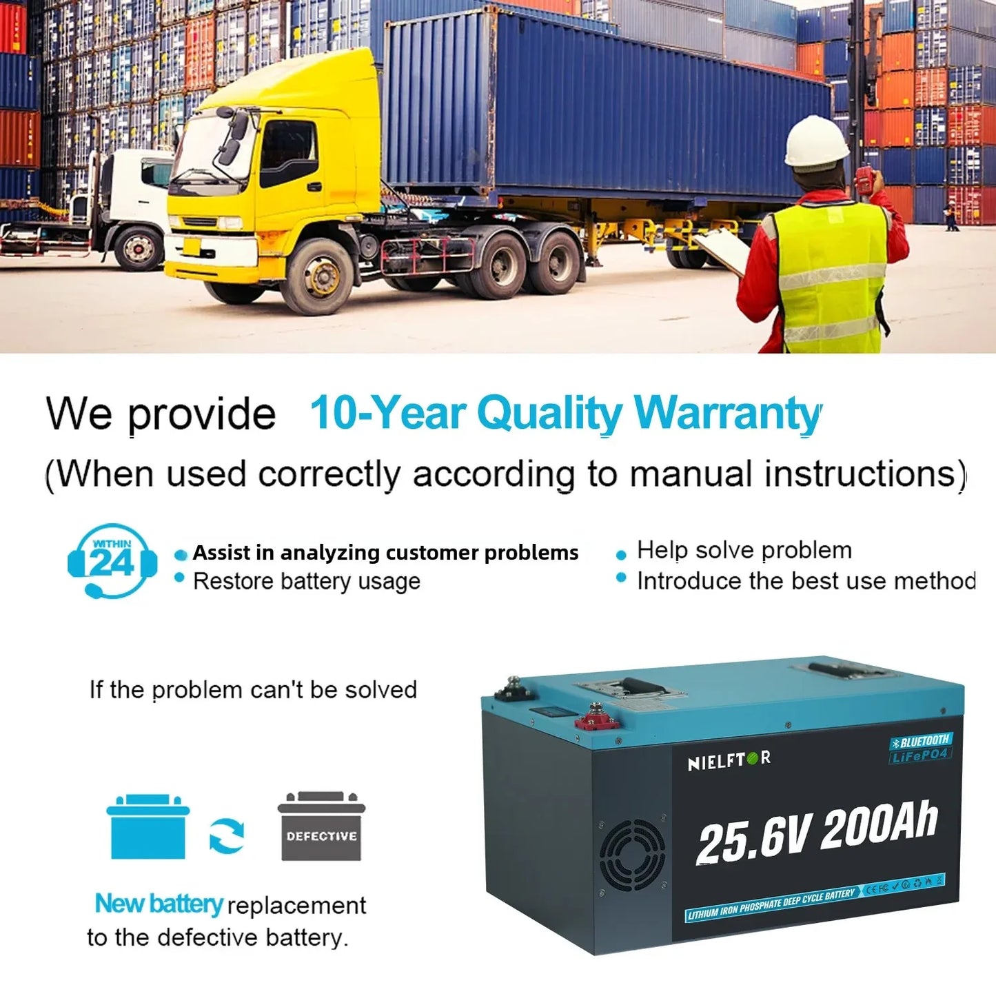 Bateria LiFePO4 12V/24V/48V 100Ah/200Ah/300Ah - Litowa z BMS 6000+ Cykli