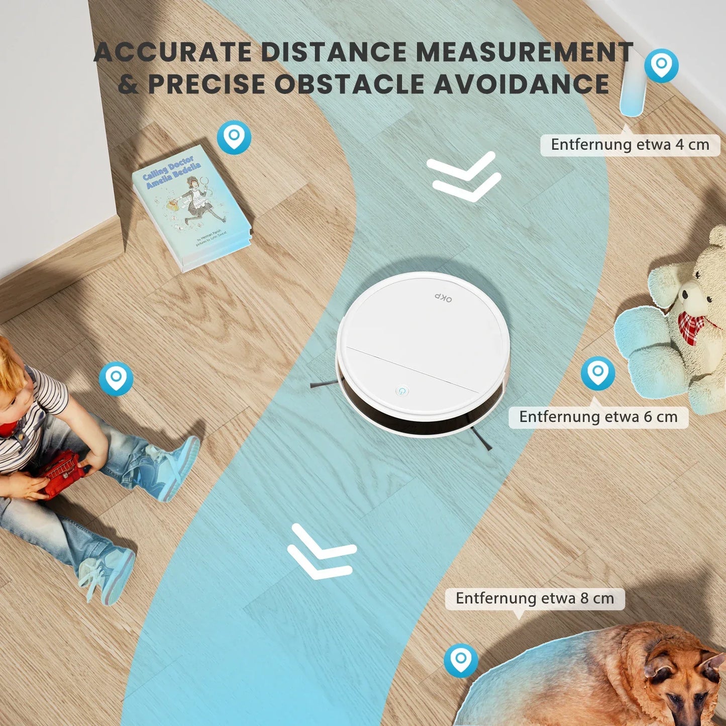 Robot Odkurzający OKP K5P 500Pa WiFi - Samoładujący