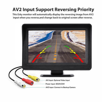 Kamera Cofania Samochodowa z Monitorem 4.3 Cala - System Parkowania HD 170° Wodoodporna IP68