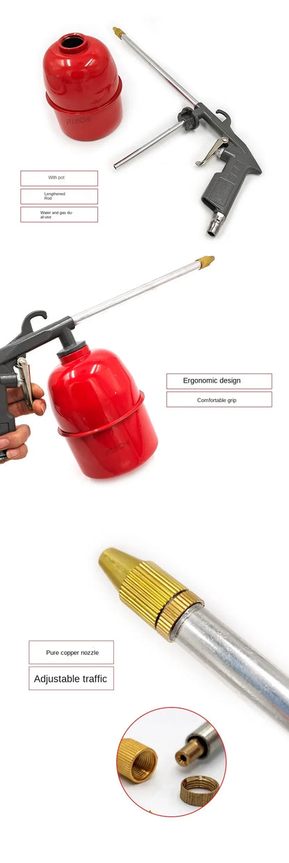 Pistolet Czyszczący Cynk - Pneumatic Car Engine Cleaning Gun Oil Channel Red Pot Gray Repair