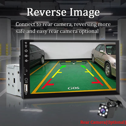 Radio 7 Carplay Android Auto - 1 Din Multimedia Player HD Touch Screen FM Bluetooth MirrorLink