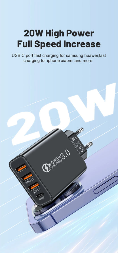 Ładowarka 20W Multi Port USB PD - Szybka Xiaomi iPhone 13 12 Samsung
