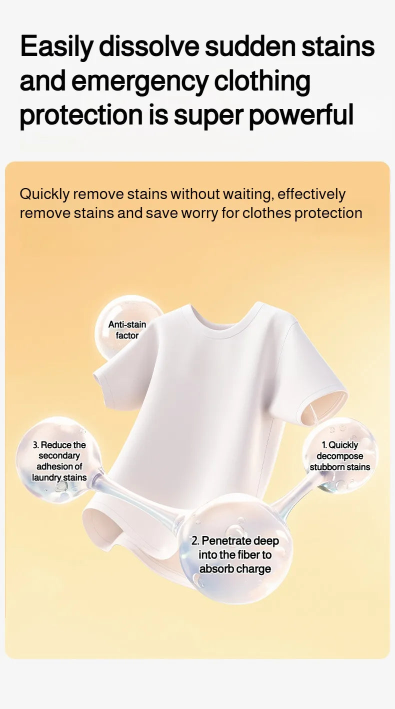 Portable stain remover Stain remover Food stains Daily use Instant stain removal nonwashable and nonmarking laundry detergent