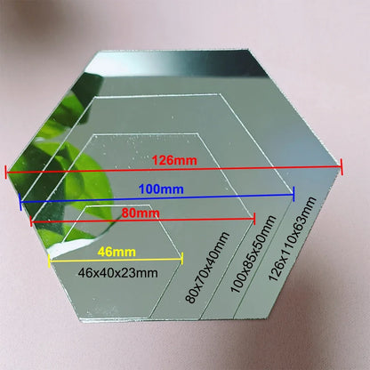 Naklejki Lustrzane Heksagon 6/12szt 3D - Akrylowe Samoprzylepne Dekoracje Ścienne