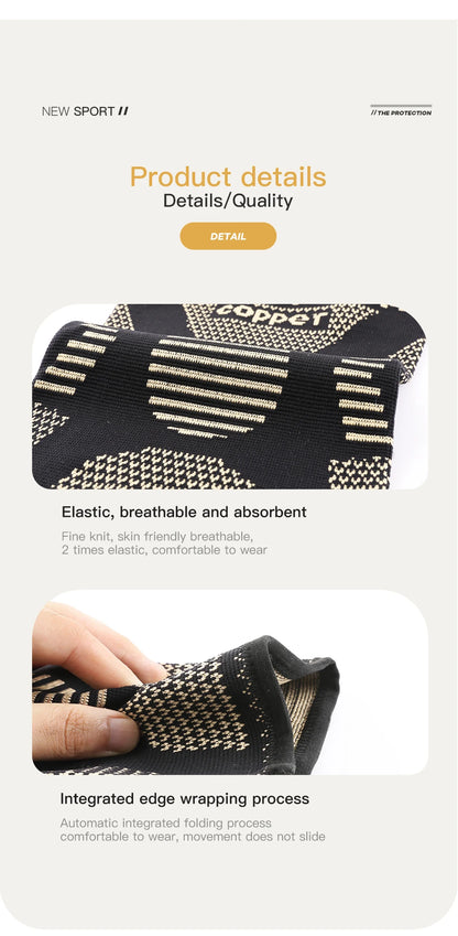 Opaska na Kolano z Miedzią - Stabilizator Kolana Kompresyjny na Ból Stawów i Artretyzm