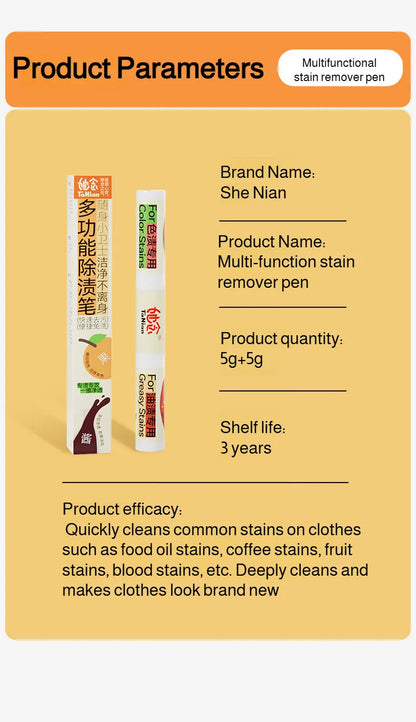 Portable stain remover Stain remover Food stains Daily use Instant stain removal nonwashable and nonmarking laundry detergent