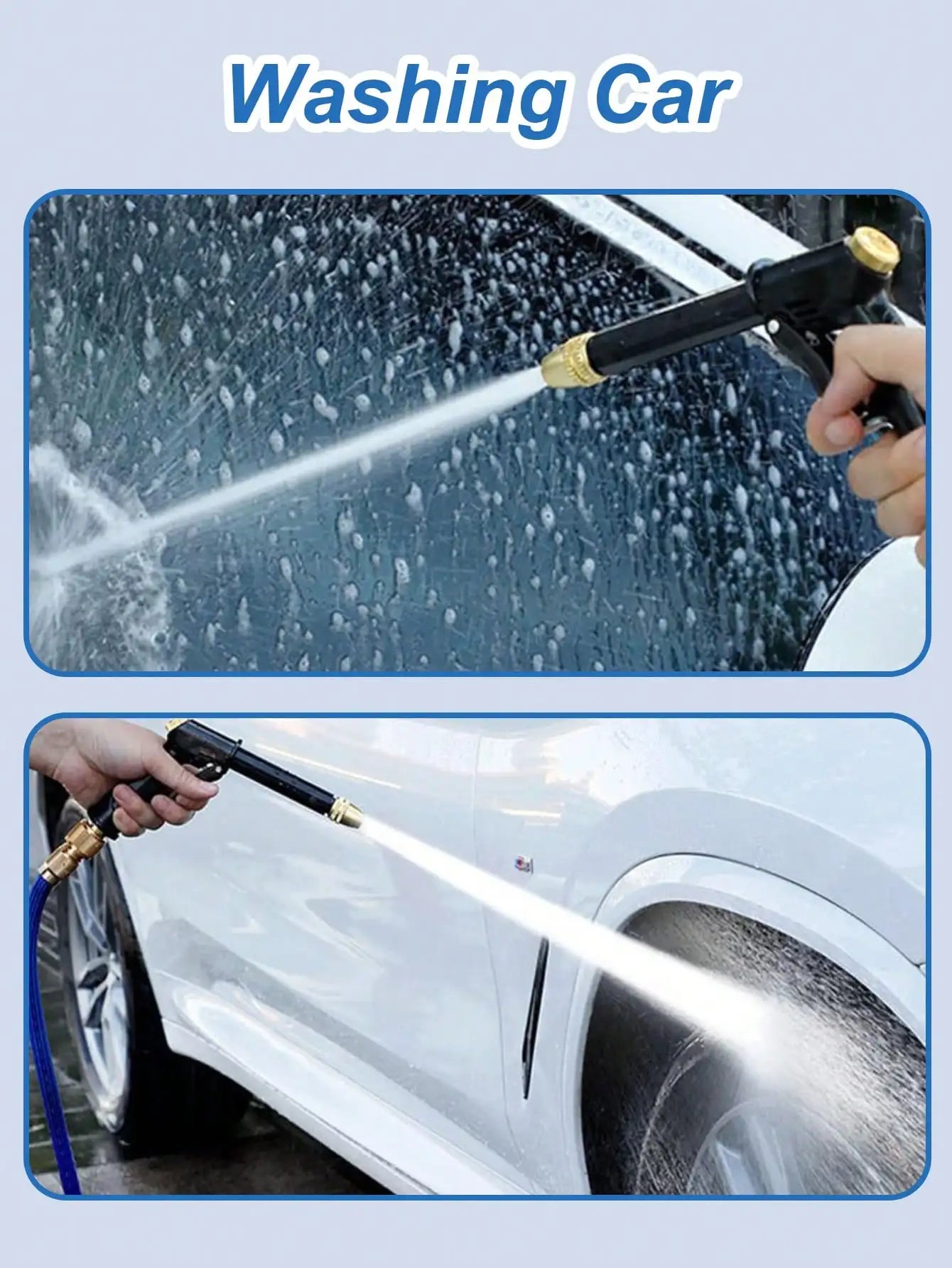 Myjka 2X Pressure Portable - High-Pressure Washer Gun Car Washing Driveway Outdoor Gardening